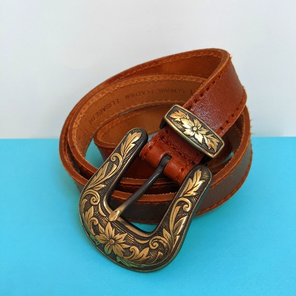 Vintage Liz Claiborne Leather Belt Size 2 (18-20) - Picture 1 of 11